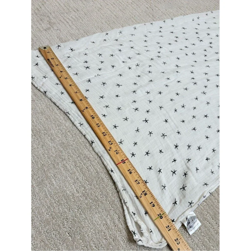 Aden & Anais Star Print 100% Cotton Gauze Baby Swaddle Blanket White & Black